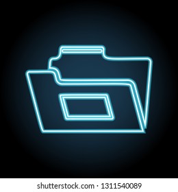 open folder neon icon. Simple thin line, outline vector of web, minimalistic icons for UI and UX, website or mobile application