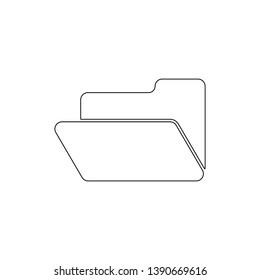 open folder outline icon. Signs and symbols can be used for web, logo, mobile app, UI, UX