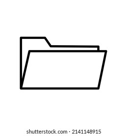 Open folder outline icon, Simple illustration, website or mobile application on white background