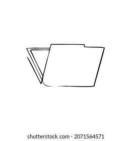 open folder sketch vector illustration on a transparent background
