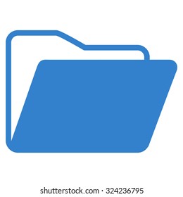 Open Folder vector icon. Style is flat symbol, cobalt color, rounded angles, white background.