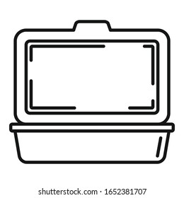 Open food container icon. Outline open food container vector icon for web design isolated on white background