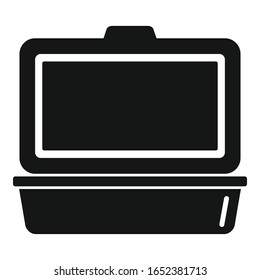 Open food container icon. Simple illustration of open food container vector icon for web design isolated on white background