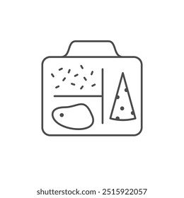 Open food container line icon