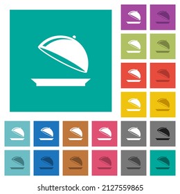 Offenes Fach mit glänzenden, mehrfarbigen flachen Symbolen auf einfarbigem Hintergrund. Weiße und dunklere Icon-Variationen für Hover oder aktive Effekte.