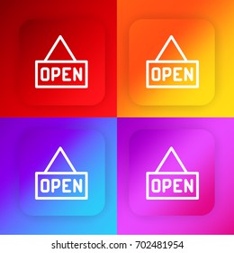 Open four color gradient app icon set