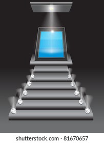 Open frame to nice place. Vector illustration.