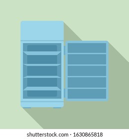 Open fridge icon. Flat illustration of open fridge vector icon for web design