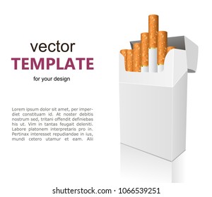 Open full pack of cigarettes isolated on white background