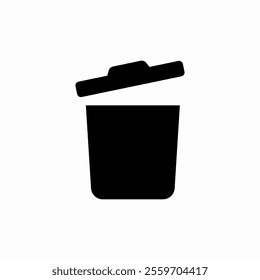 open garbage bin icon sign vector