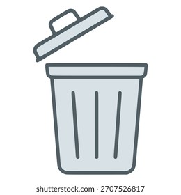projeto de modelo de ilustração de vetor de cores planas open garbage can