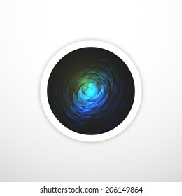 Open gateway to space, black hole background, vector illustration