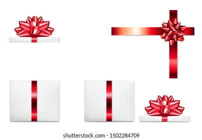 Open gift box with bow