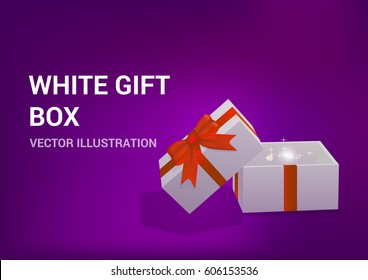 Open gift box with bright rays of light vector EPS10