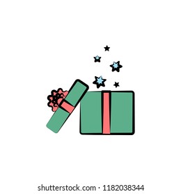 open gift box colored icon. Element of birthday icon for mobile concept and web apps. Color open gift box icon can be used for web and mobile on white background
