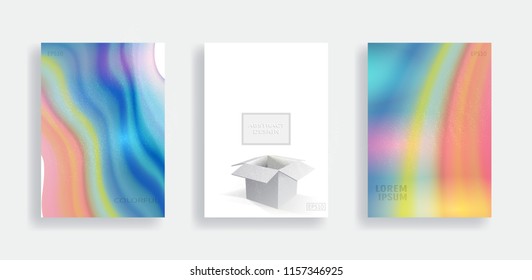 open gift box cover vector background set