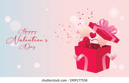 open gift box full decorative festive object