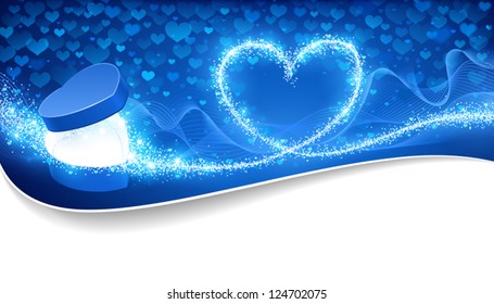 Open gift box with heart
