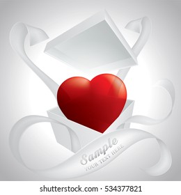 Open Gift Box With A Heart