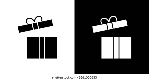 Open gift box icon. black and white line icons pack.