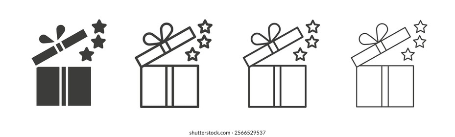 Open gift box icon collection for website design, app, UI design.
