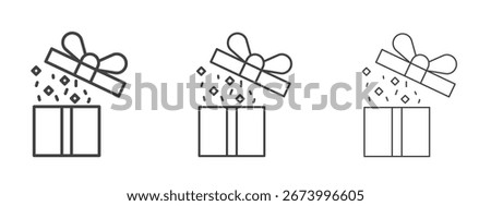 Open gift box icon design, suitable for web, infographics, interface and apps.