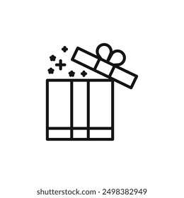 open gift box icon isolated on white background