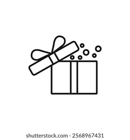 Open gift box icon Isolated flat vector in outline