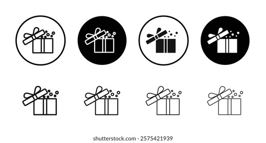 Open gift box icon Isolated flat vector in outline