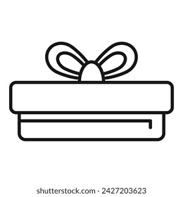 Open gift box icon outline vector. Closed happy package. Festive item