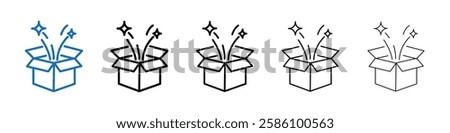 Open gift box icon Outline vector logo for web ui