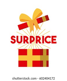 open gift box icon over white background. colorful design. vector illustration