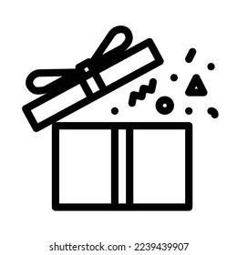 Abrir icono de la caja de regalo. Símbolo de elemento simple para el diseño de la plantilla. Se puede usar para sitios web y aplicaciones móviles. Ilustración vectorial.