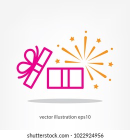 open gift box, icon vector