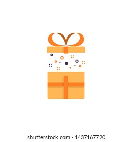 Open gift box icon. Vector illustration flat design isolated gift on white background. Editable stroke.