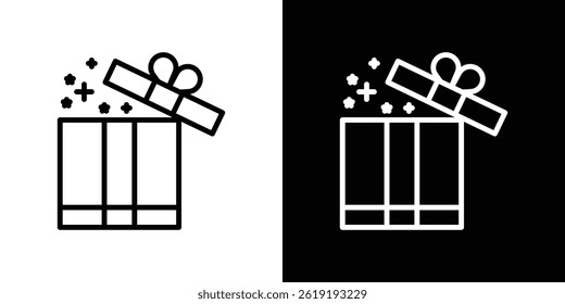 Open gift box icon. vector illustration, pictogram isolated. editable