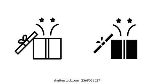 Open gift box icons vector graphic pack