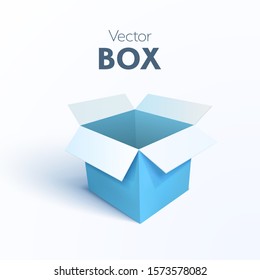Open gift box isolated. 3d vector illustration
