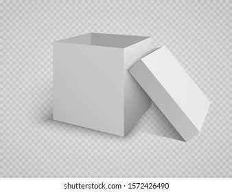 Open gift box with isolated on white. Illustration Isolated on a transparent background. Vector EPS10