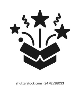 Open gift box and magic, Surprise symbol. vector illustration