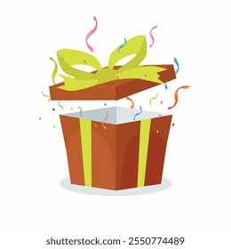 open gift box with red ribbon