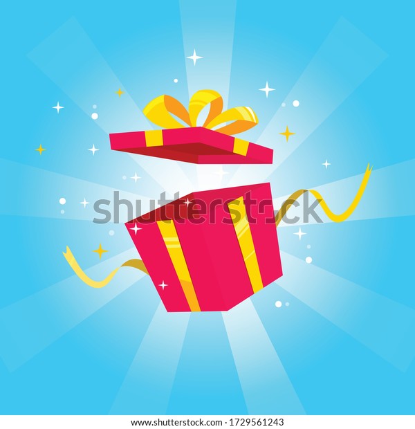 Open Gift Box Surprise Presents Stock Vector (Royalty Free) 1729561243