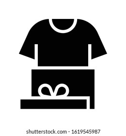 Open Gift box vector illustration, solid design icon