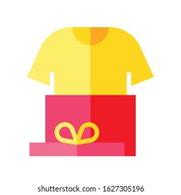 Open Gift box vector illustration, flat design icon