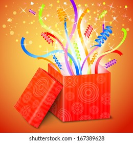 Open gift box vector illustration