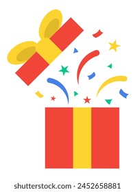 open gift box vector. surprise