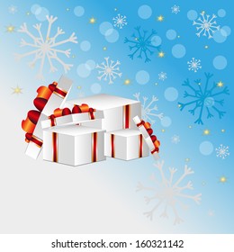 Open gift box with, vector illustration