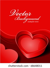 Open gift heart Valentine's day vector background