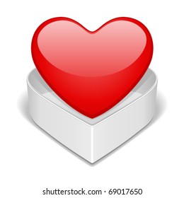 Abrir el corazón de regalo ilustración vectorial del día de San Valentín