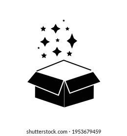 Open gift icon on a white background